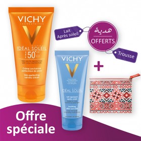 Vichy ideal soleil Crème onctueuse perfectrice de peau SPF 50+ prix maroc - parapharmacie en ligne maroc ( offre spécial )
